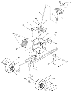 Steering Group Diagram and Parts List for 7800568-RT195460 2009 Briggs and Stratton Lawn Tractor